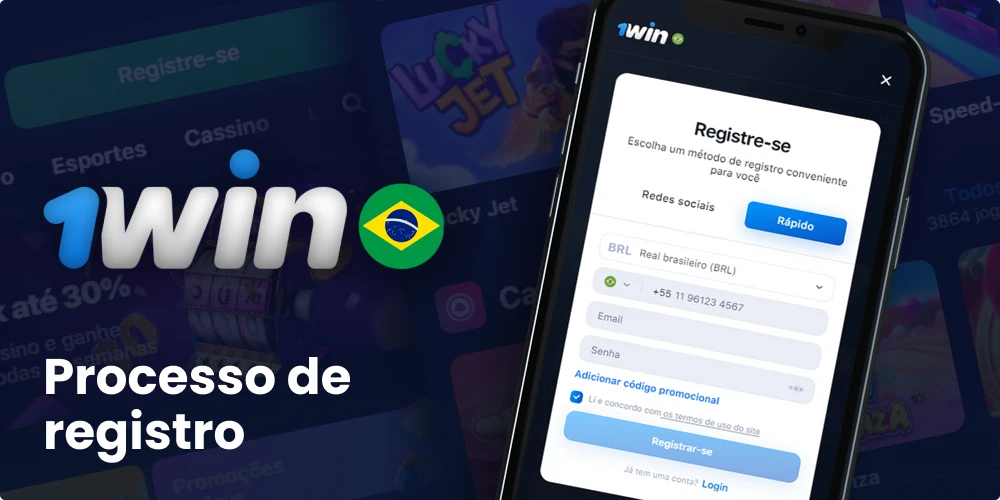 Inscrição através da app 1win Brasil