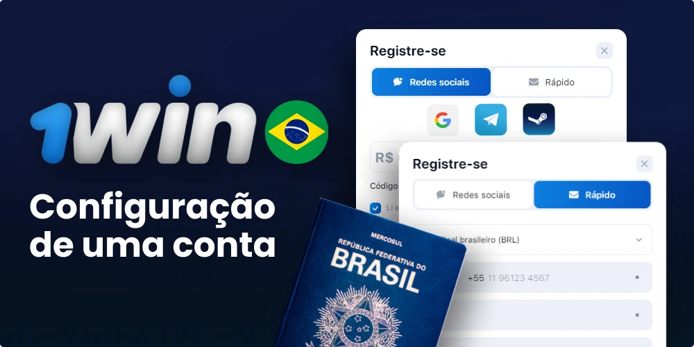 Configuração da conta 1win Brasil