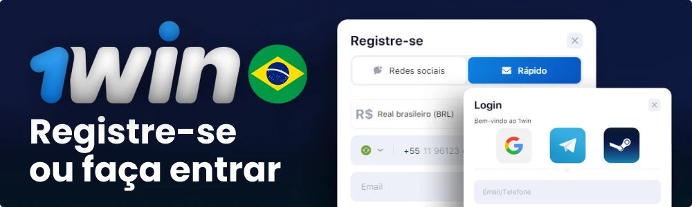Registre-se ou faça login no seu perfil 1win Brasil
